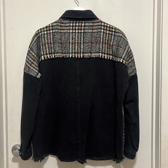 Zara Denim and tweed Shirt Large - Picture 8 of 10